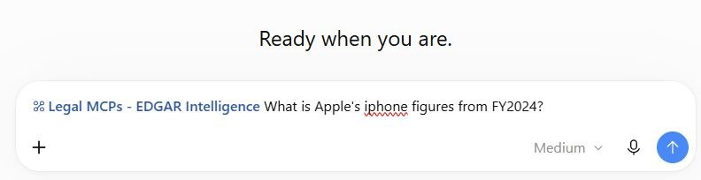 A ChatGPT prompt with the connector selected